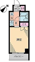 ポルタオーレア 6階1Kの間取り