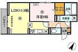 デュランタ 1LDKの間取図画像