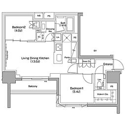 都営三田線 西巣鴨駅 徒歩2分の賃貸マンション 4階2LDKの間取り