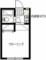 パールハイツ 1階ワンルームの間取り