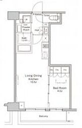 プラウドフラット渋谷富ヶ谷 3階1LDKの間取り