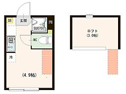 コンフォール板橋 ワンルームの間取図画像
