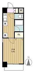 Ｋ.Ｍパークサイド 4階1Kの間取り