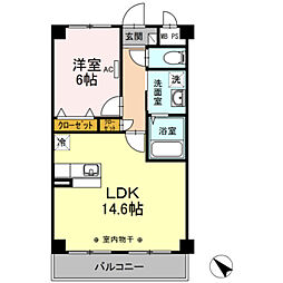 ジ・エレガンス城山 2階1LDKの間取り