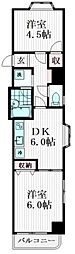 ソフィアコート 2DKの間取図画像