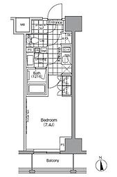 パークハビオ秋葉原エスト 7階1Kの間取り