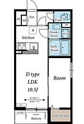 グレイス蓮根 3階1LDKの間取り
