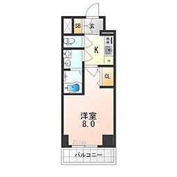 JR東海道・山陽本線 西大路駅 徒歩6分の賃貸マンション 5階1Kの間取り