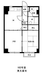 TAS東久留米レジデンス 2DKの間取図画像