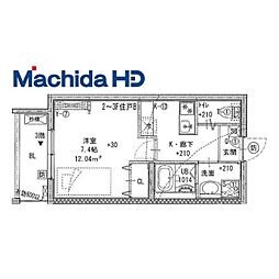 ジーイー・サンク 1Kの間取図画像