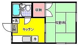 ファミーユ本多 2階1Kの間取り