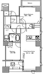 ビラ・アペックス相模原 9階2LDKの間取り