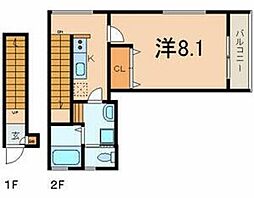 Prendre 2階1Kの間取り
