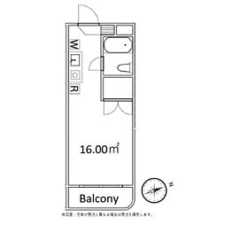 メゾン・ド・ラポール 2階ワンルームの間取り