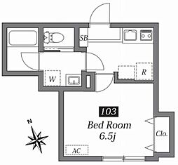 TWEED東中野 1Kの間取図画像