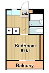 ミスティ 1Kの間取図画像