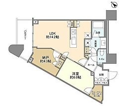 パークタワー勝どきサウス 24階1SLDKの間取り