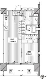 カスタリア麻布十番七面坂 1LDKの間取図画像