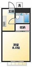 十条ベルクハイム 1Kの間取図画像