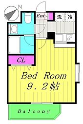 スパシエエクレクト 5階1Kの間取り