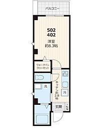 大一ビル 5階1Kの間取り