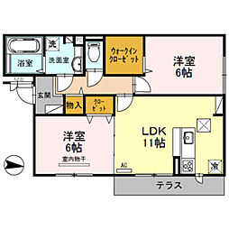 クレストコートO&K 2LDKの間取図画像
