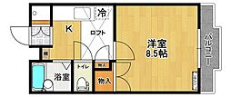 パレスハウス 1Kの間取図画像
