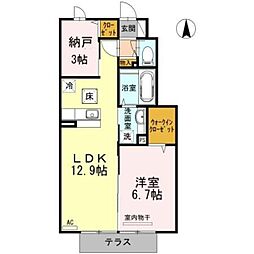 アプローズコート 1LDKの間取図画像