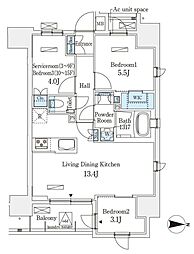 アヴァンカーサ町屋 10階3LDKの間取り
