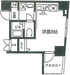 TSパル 8階ワンルームの間取り
