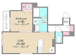 イーリス西大井 1階1LDKの間取り