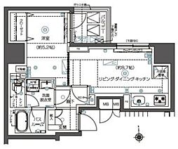 ズーム秋葉原ノース 12階1LDKの間取り