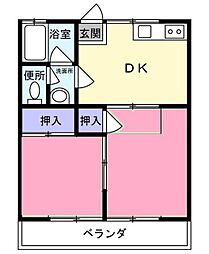 ホワイトハイツ 1階2DKの間取り