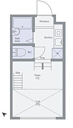 KaMaison 1階ワンルームの間取り