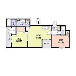 フォレストクリエオーレ神崎 1SLDKの間取図画像