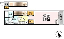 ウェルストン 2階1Kの間取り