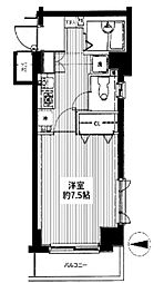 パークウェル下北沢 2階1Kの間取り