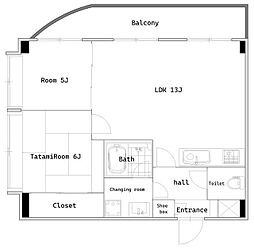 グリーンガーデンI 3階2LDKの間取り