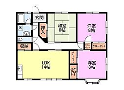 コーポ内山 3LDKの間取図画像