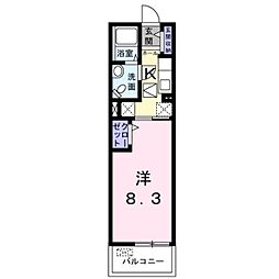 アルドーレ湘南 1Kの間取図画像