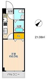 アリビオ八千代台西 4階1Kの間取り