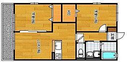 ブランミュールIII 2階2LDKの間取り