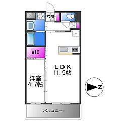 RIKIRESIDENCE 1LDKの間取図画像