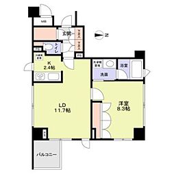 クオリア恵比寿イースト 607 6階1LDKの間取り