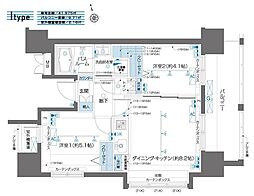 ZOOM品川南 2DKの間取図画像