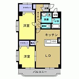 Y&MTAKAHASHI1 2LDKの間取図画像
