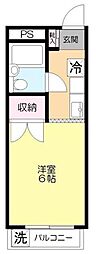 サニーハイツ 1Kの間取図画像