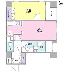 グランカーサ銀座イースト 1LDKの間取図画像