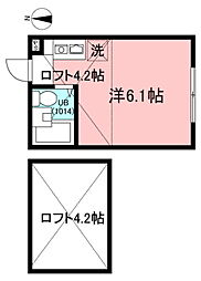 アルテ小向 1階ワンルームの間取り