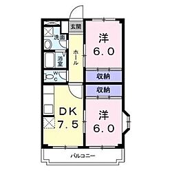 ハイツミナミ 2DKの間取図画像